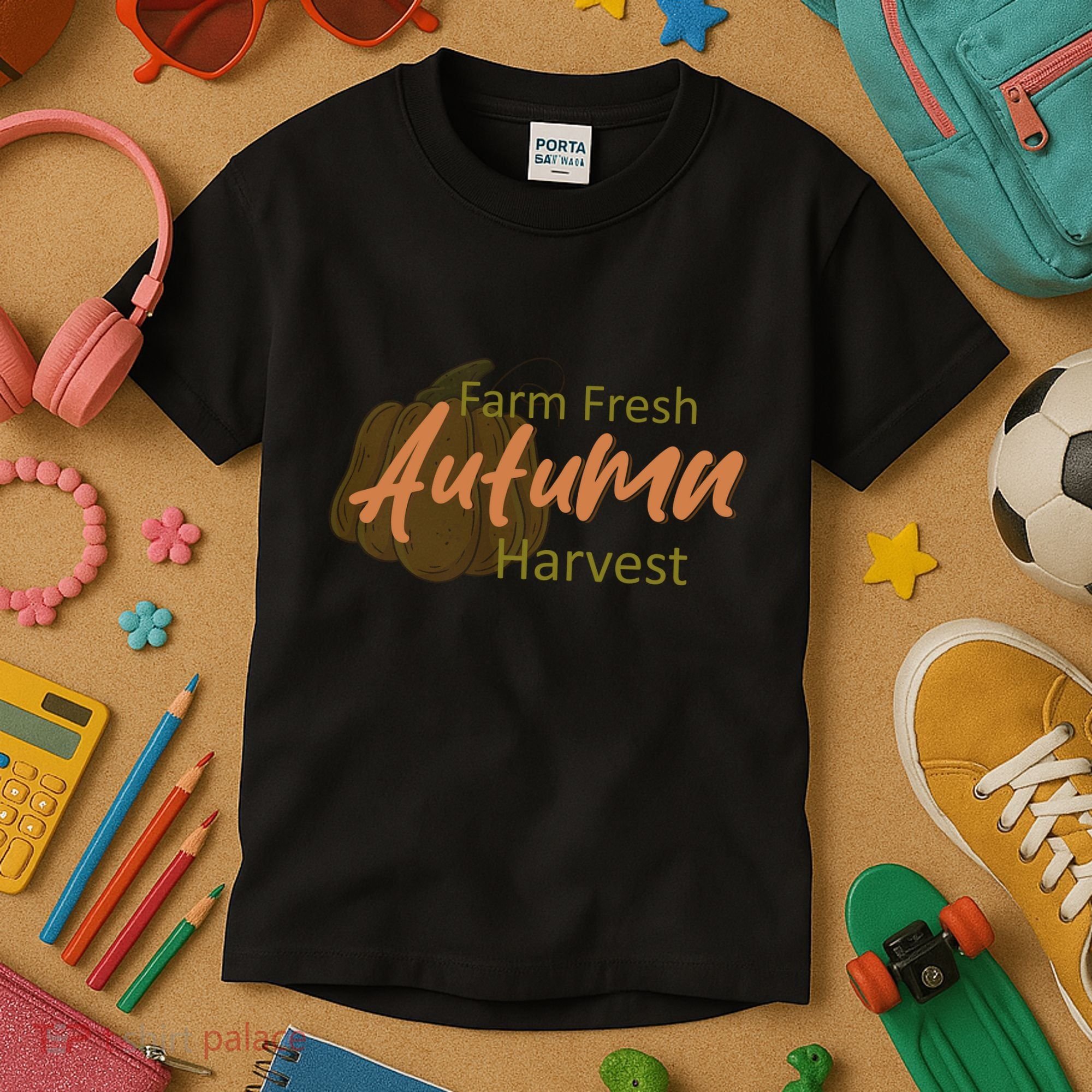 Farm Fresh Autumn Harvest Theme Kids T-Shirt