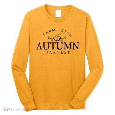 Farm Fresh Autumn Fall Harvest Pumpkin Long Sleeve Shirt