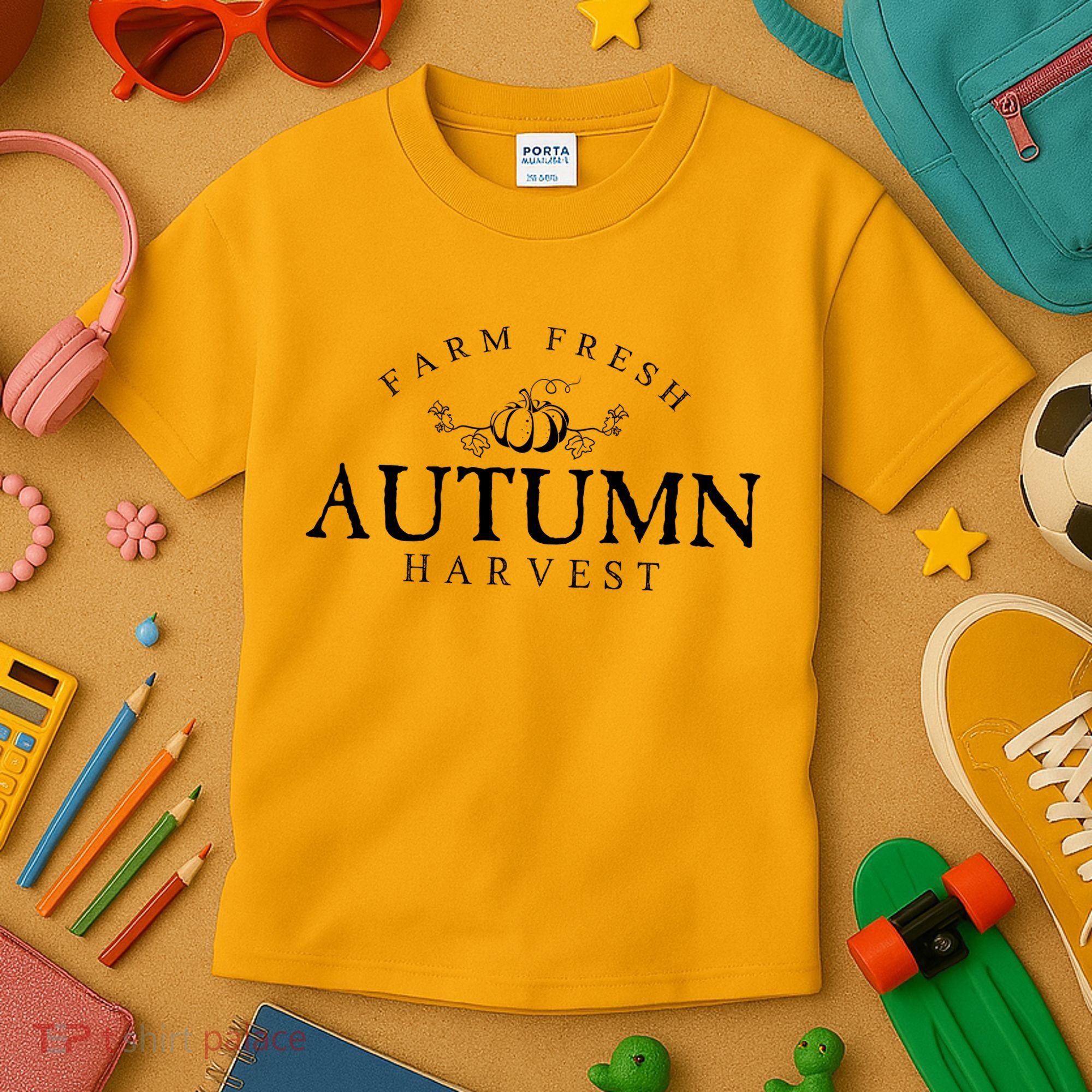 Farm Fresh Autumn Fall Harvest Pumpkin Kids T-Shirt