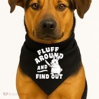 Funny Fluff Around And Find Out Cute Gift USA-Made Doggie Bandana thumb 1