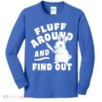 Funny Fluff Around And Find Out Cute Gift Kids Long Sleeve Shirt thumb 0