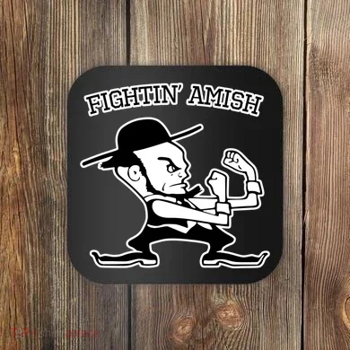 Funny Fighting Amish Coaster