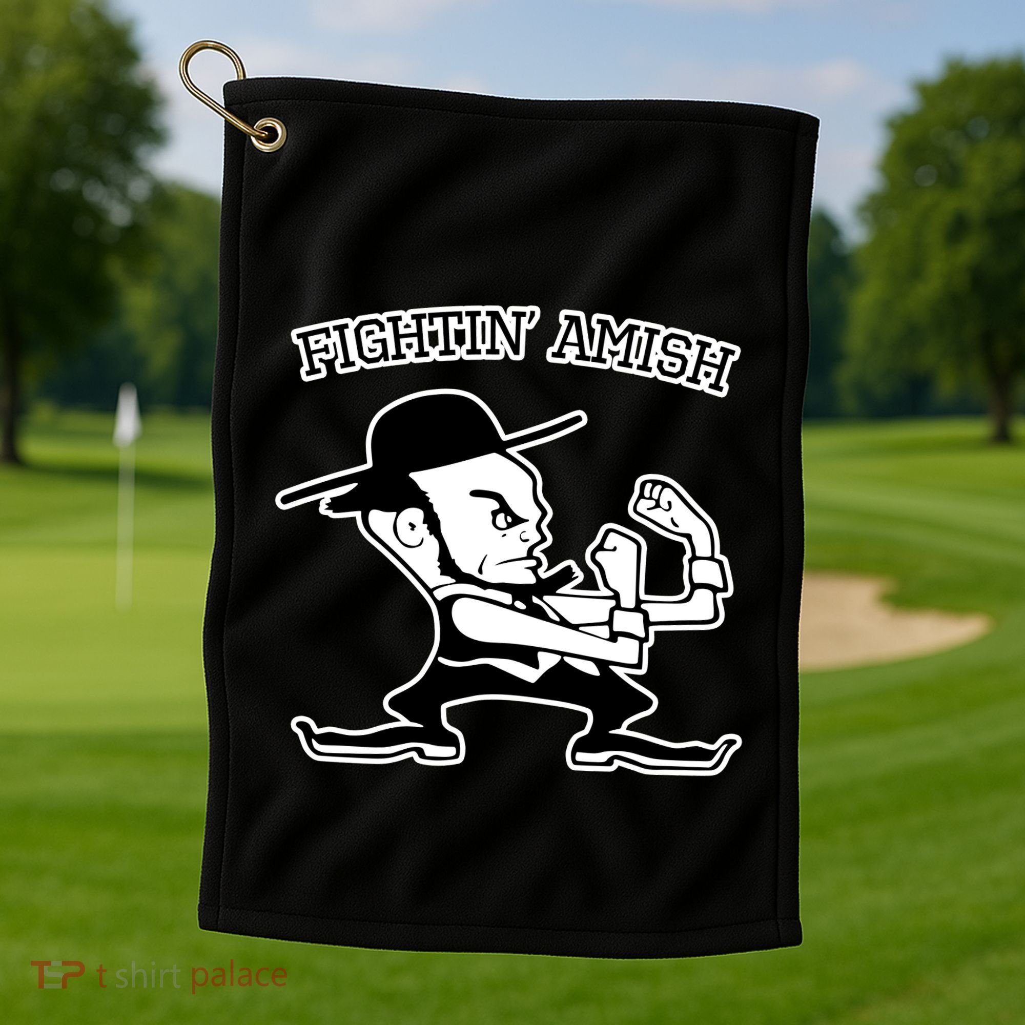 Funny Fighting Amish Golf Towel