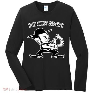 Funny Fighting Amish Women's Long Sleeve Shirt
