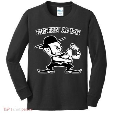 Funny Fighting Amish Kids Long Sleeve Shirt