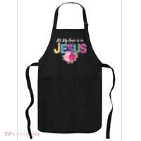 Floral Flower All My Hope Is In Jesus Apron thumb 0