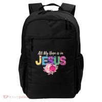 Floral Flower All My Hope Is In Jesus Backpack thumb 0