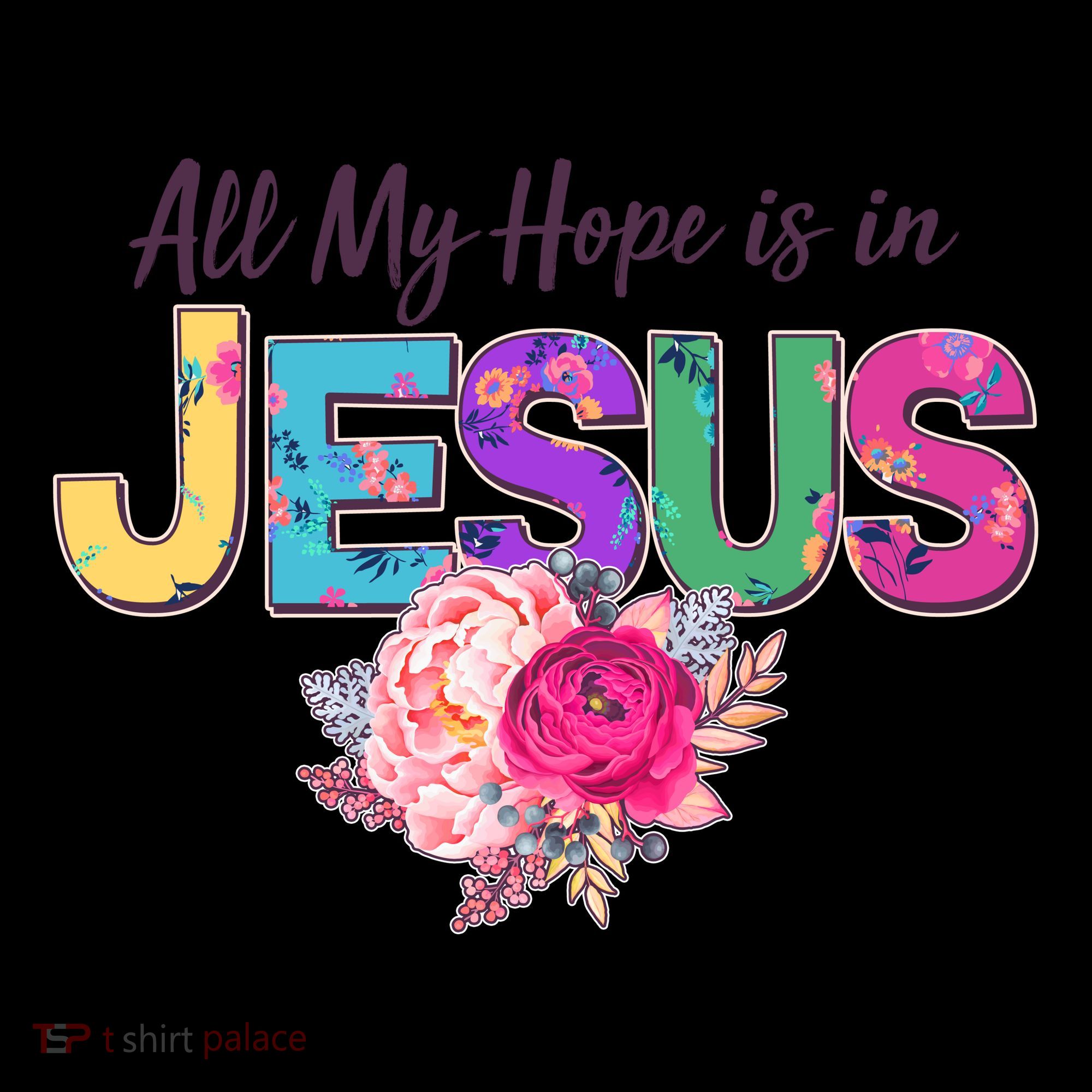Floral Flower All My Hope Is In Jesus Coffee Mug