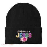 Floral Flower All My Hope Is In Jesus Beanie thumb 0