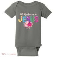 Floral Flower All My Hope Is In Jesus Baby Bodysuit thumb 0