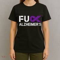 Fuck Fu AlzheimerS Awareness Month Purple Ribbon Fighter T-Shirt thumb 4