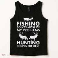 Funny Fishing And Hunting Gift Christmas Humor Hunter Cool Tank Top thumb 2