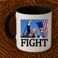 Fight For America Trump Assassination Attempt Fist Coffee Mug thumb 2