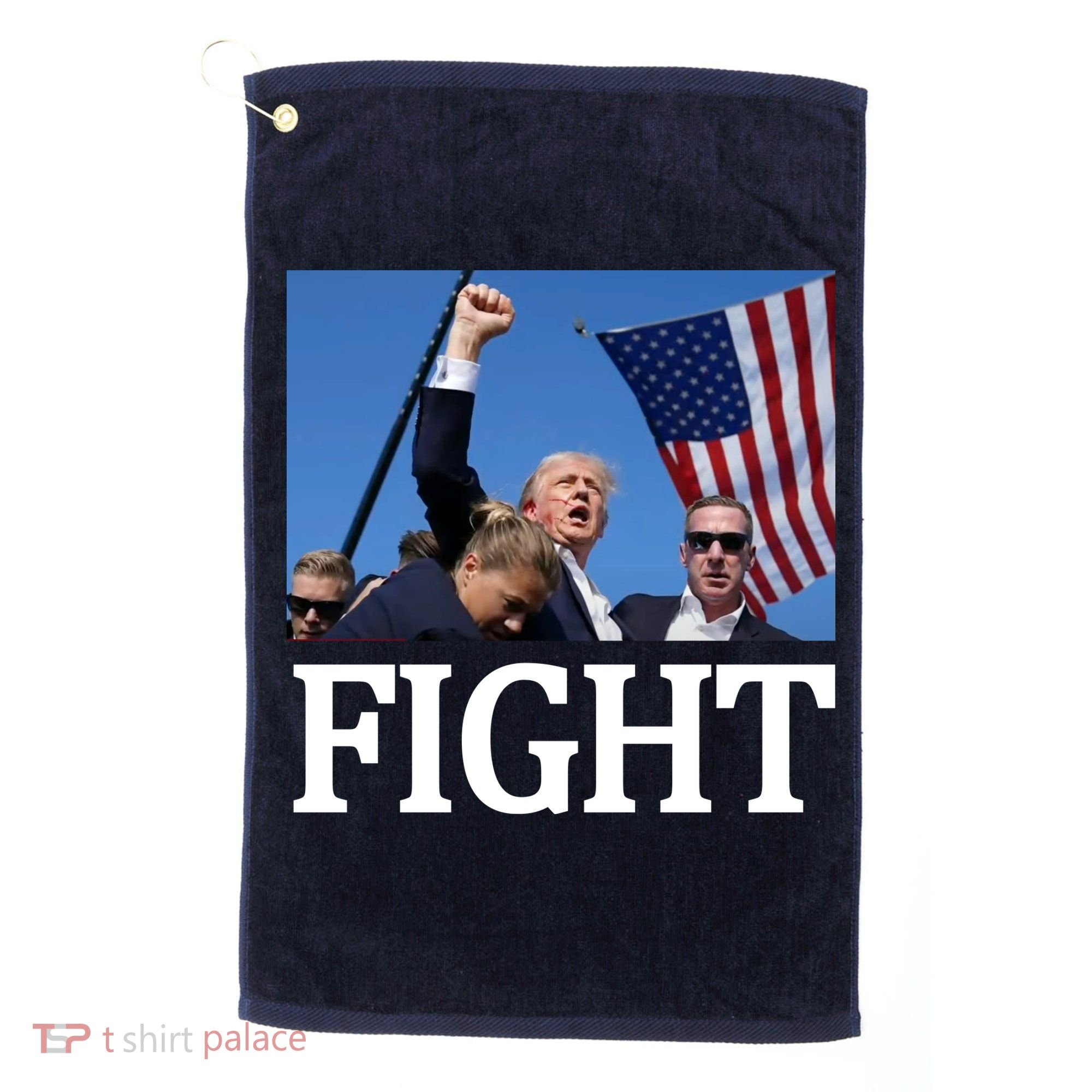 Fight For America Trump Assassination Attempt Fist Golf Towel