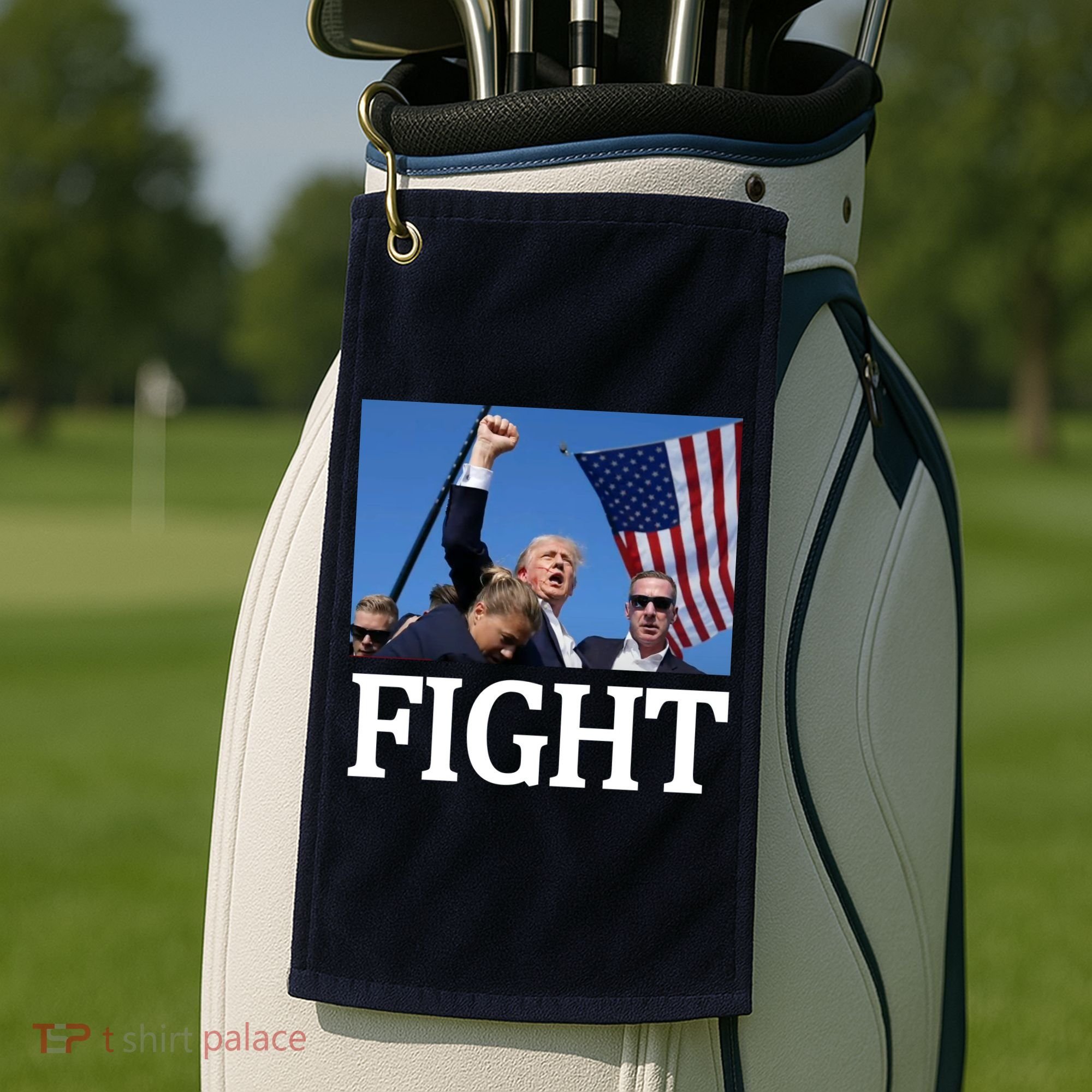 Fight For America Trump Assassination Attempt Fist Golf Towel