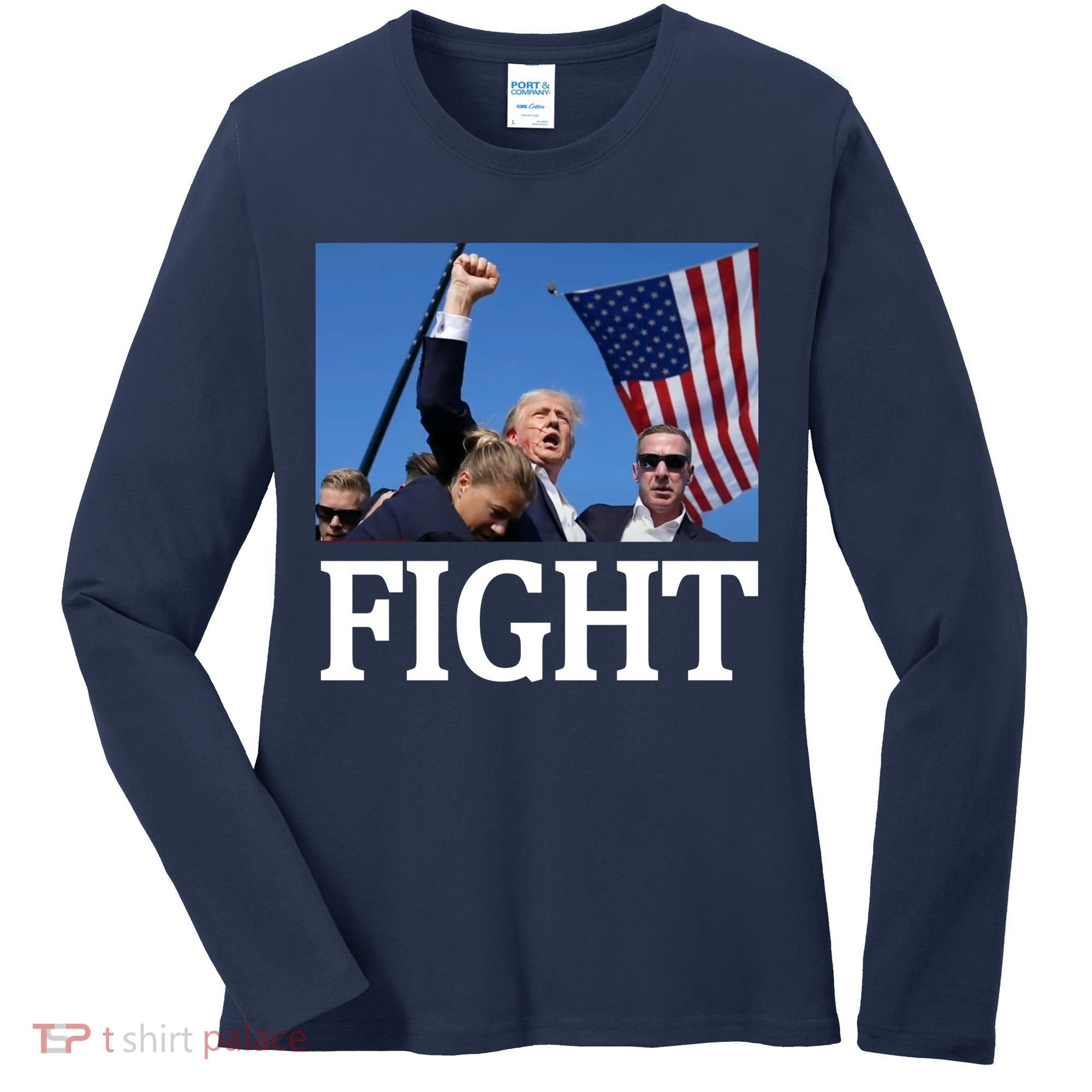 Fight For America Trump Assassination Attempt Fist Women's Long Sleeve Shirt