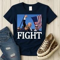 Fight For America Trump Assassination Attempt Fist Women's T-Shirt thumb 3