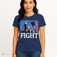 Fight For America Trump Assassination Attempt Fist Women's T-Shirt thumb 4
