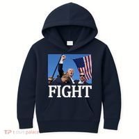 Fight For America Trump Assassination Attempt Fist Kids Hoodie thumb 0