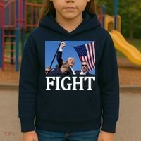 Fight For America Trump Assassination Attempt Fist Kids Hoodie thumb 3