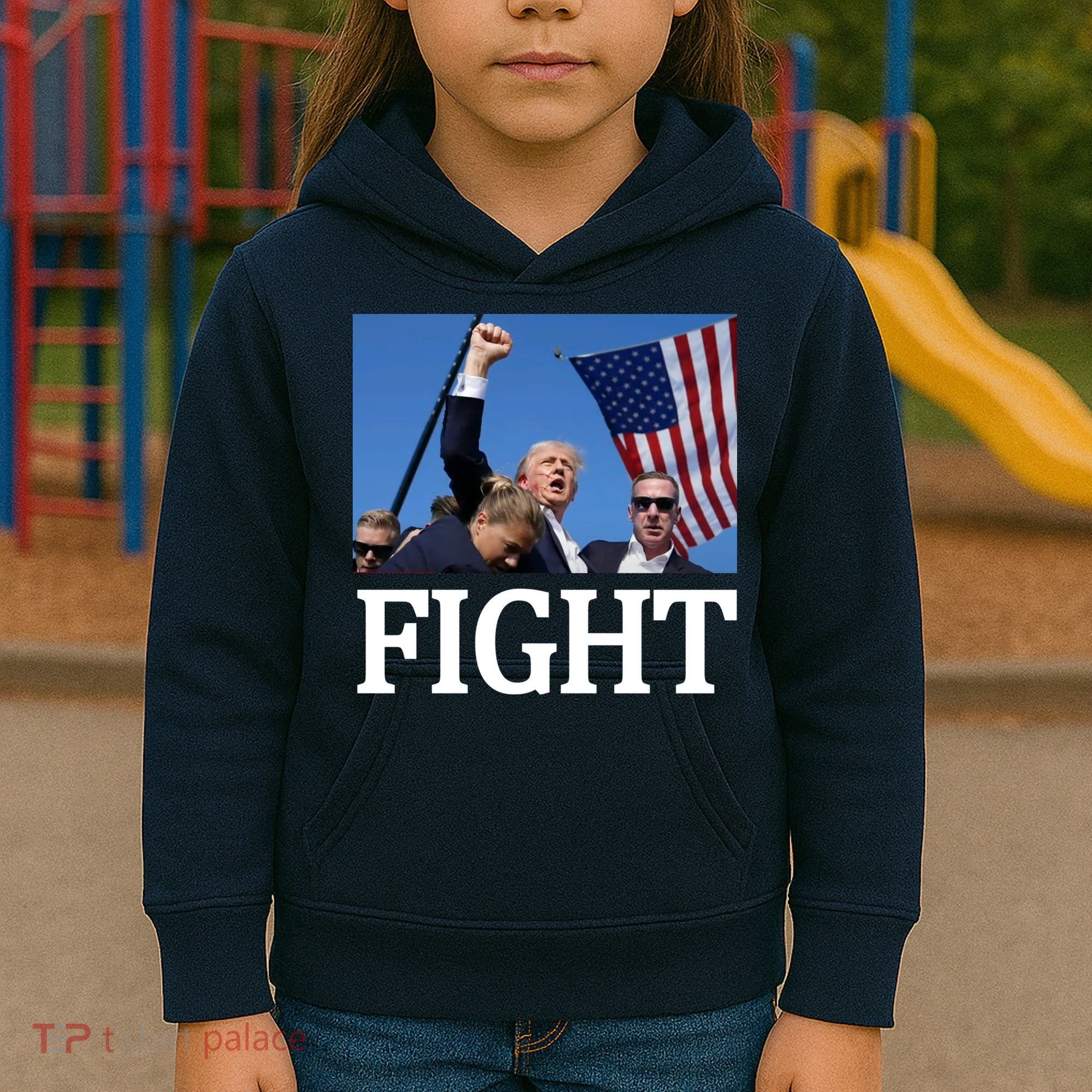 Fight For America Trump Assassination Attempt Fist Kids Hoodie