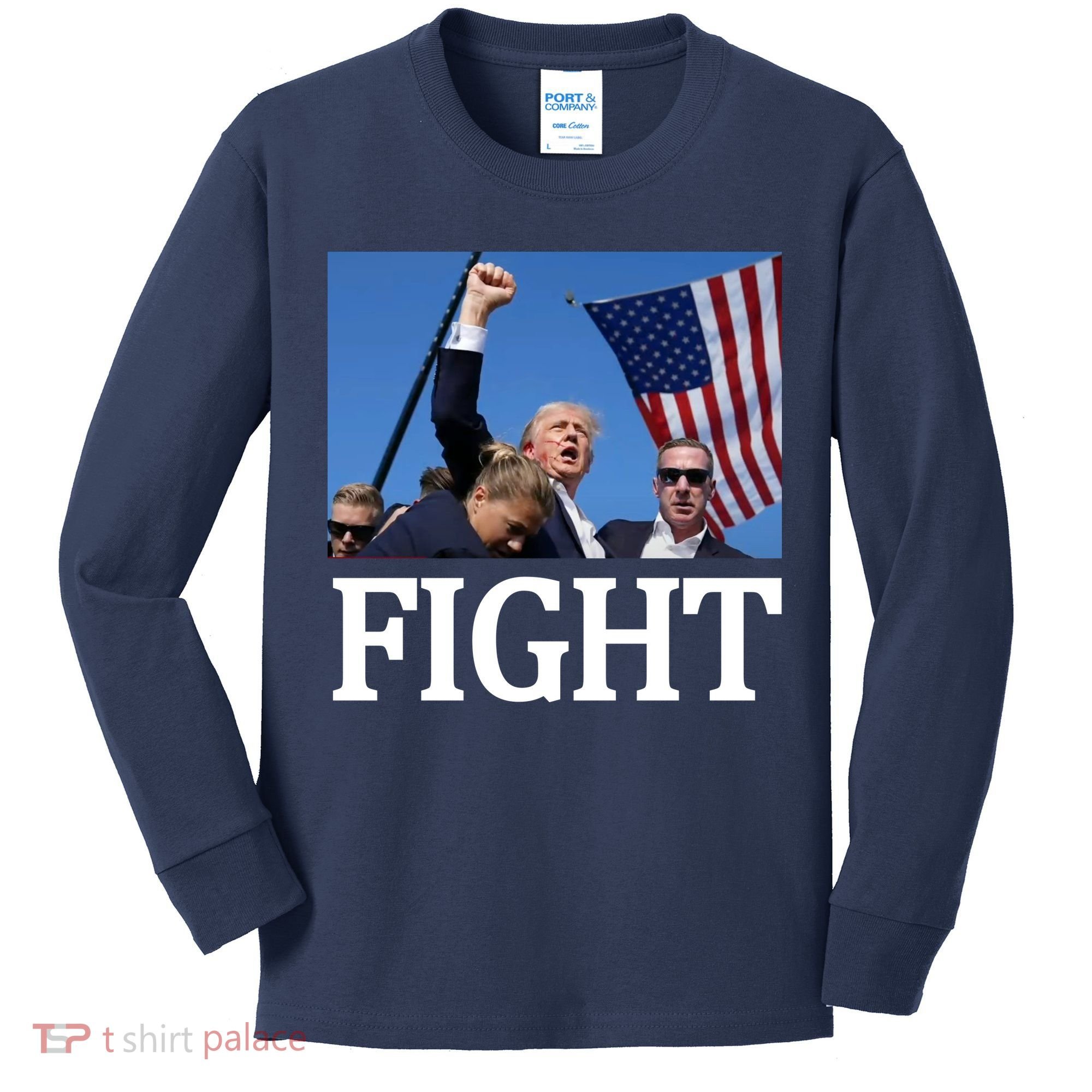 Fight For America Trump Assassination Attempt Fist Kids Long Sleeve Shirt