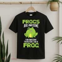 Funny Frogs Are Awesome I'm Awesome Therefore I'm Awesome Therefore I Am A Frog T-Shirt thumb 2
