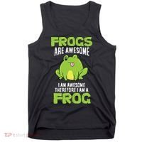 Funny Frogs Are Awesome I'm Awesome Therefore I'm Awesome Therefore I Am A Frog Tank Top thumb 0