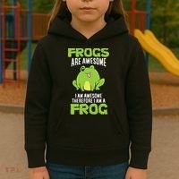 Funny Frogs Are Awesome I'm Awesome Therefore I'm Awesome Therefore I Am A Frog Kids Hoodie thumb 3