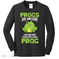 Funny Frogs Are Awesome I'm Awesome Therefore I'm Awesome Therefore I Am A Frog Kids Long Sleeve Shirt thumb 0