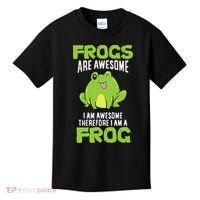 Funny Frogs Are Awesome I'm Awesome Therefore I'm Awesome Therefore I Am A Frog Kids T-Shirt thumb 0