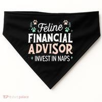 Feline Financial Advisor Invest In Naps Funny Cat Saying USA-Made Doggie Bandana thumb 0
