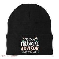 Feline Financial Advisor Invest In Naps Funny Cat Saying Beanie thumb 0