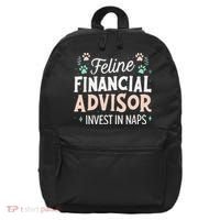 Feline Financial Advisor Invest In Naps Funny Cat Saying 16 in Basic Backpack thumb 0