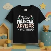 Feline Financial Advisor Invest In Naps Funny Cat Saying Toddler T-Shirt thumb 3