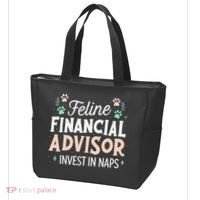 Feline Financial Advisor Invest In Naps Funny Cat Saying Tote Bag thumb 3