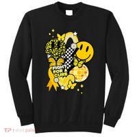 Fight For A Cure Retro Smile Face Childhood Cancer Sweatshirt thumb 0