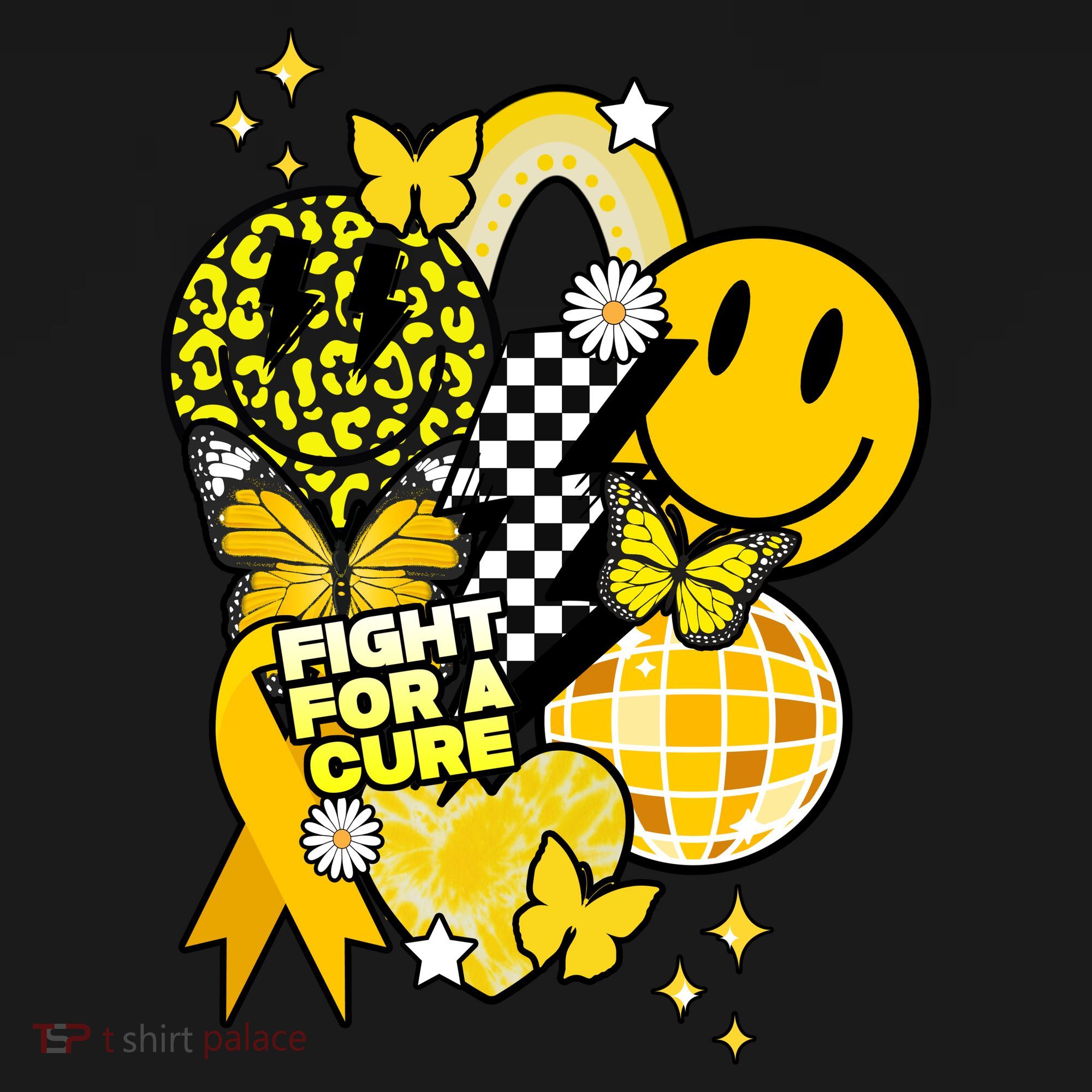Fight For A Cure Retro Smile Face Childhood Cancer Mousepad