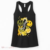 Fight For A Cure Retro Smile Face Childhood Cancer Women's Tank Top thumb 0