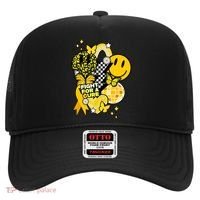 Fight For A Cure Retro Smile Face Childhood Cancer Hat thumb 0