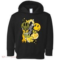 Fight For A Cure Retro Smile Face Childhood Cancer Toddler Hoodie thumb 0