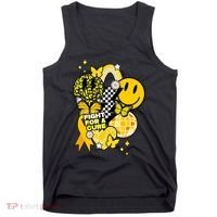 Fight For A Cure Retro Smile Face Childhood Cancer Tank Top thumb 0