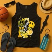 Fight For A Cure Retro Smile Face Childhood Cancer Tank Top thumb 4