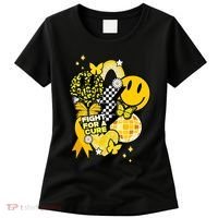 Fight For A Cure Retro Smile Face Childhood Cancer Women's T-Shirt thumb 0