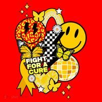 Fight For A Cure Retro Smile Face Childhood Cancer Santa Hat thumb 1