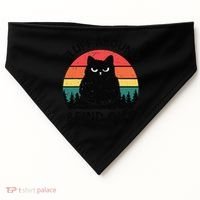 Funny Fluff Around Find Out Humor Sarcastic Black Cat USA-Made Doggie Bandana thumb 0