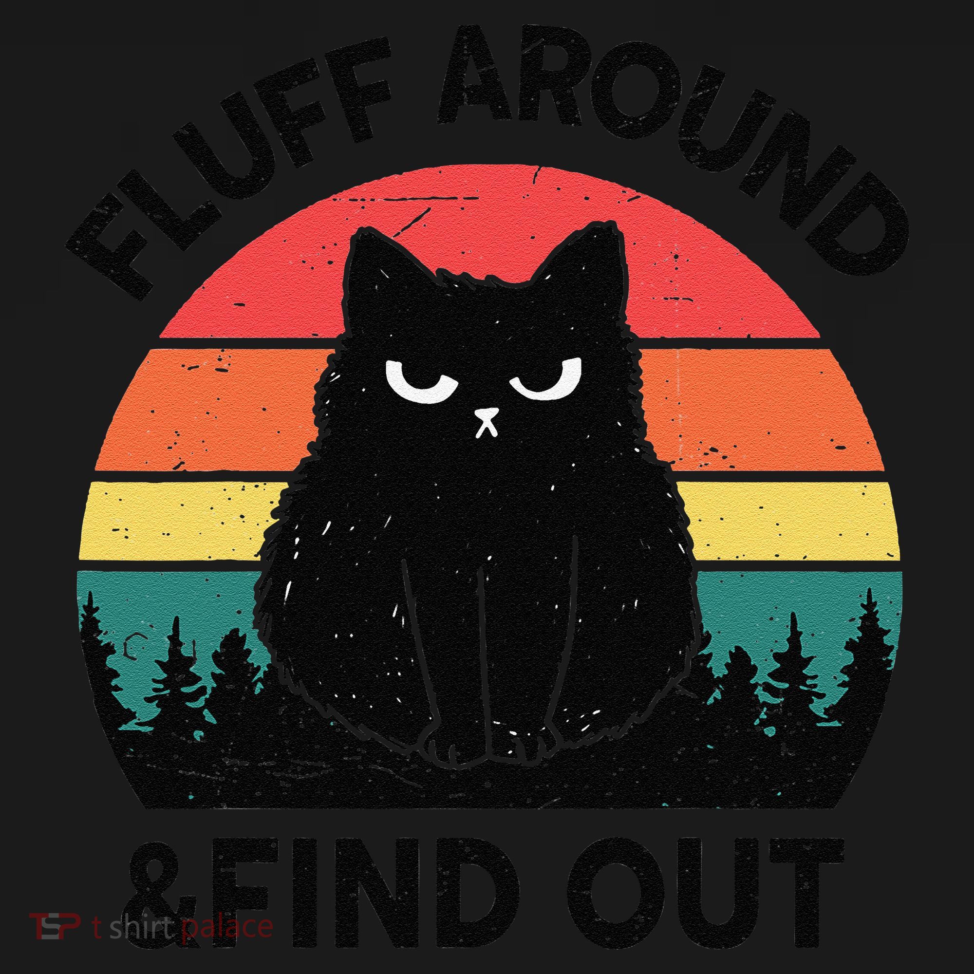 Funny Fluff Around Find Out Humor Sarcastic Black Cat Apron