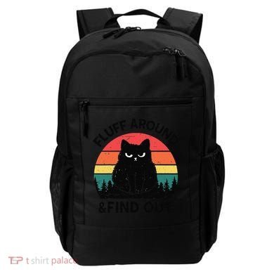 Funny Fluff Around Find Out Humor Sarcastic Black Cat Backpack