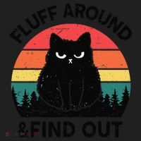 Funny Fluff Around Find Out Humor Sarcastic Black Cat Beanie thumb 2