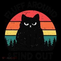 Funny Fluff Around Find Out Humor Sarcastic Black Cat Women's Hoodie thumb 2
